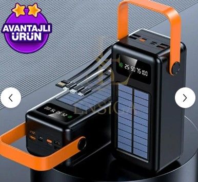 Solar 80 000 Mah Hizli Sarj Powerbank Led Ekran Gostergeli Isikli Batarya Sarj Aleti P - %17 İndirim