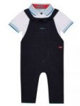 Baker by Ted Baker - Baby boys' blue dungarees and white polo top set