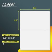 8.5" x 5.5" Half Sheet Shipping Labels for Laser & Inkjet Printers