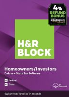 H&R Block Tax Software Deluxe + State 2019 + 4% Amazon Refund Bonus