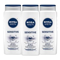 3-Pack 16.9oz Nivea Men Sensitive 3-in-1 Body Wash