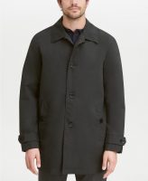 Cole Haan Men's Button-Front Water Resistant Rain Coat