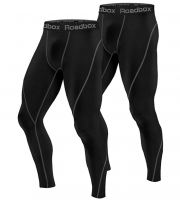 Roadbox Men’s Compression Pants 2 Pack Workout Warm Dry Cool Sports Leggings Tights Baselayer $13.99