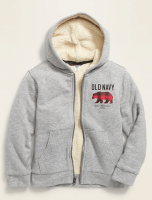 Old Navy: Extra 50% Off Select Styles: Boys' Sherpa-Lined Zip Hoodie