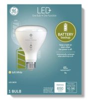 GE LED+ BR30 8W (65W Equivalent) LED Light Bulb w/ Built-In Battery Backup