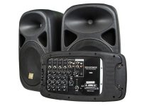 Monoprice Stage Right 130W 8-CH All-In-One Portable PA System w/ 2x 10" Speakers