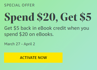 Select Amazon Accounts: Spend $20 on eBooks Get $5 eBook Credit