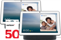 2-Pack Google Nest Hub Max (Charcoal) + $50 Verizon eGift Card