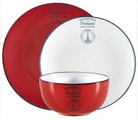 12-Pc Mainstays La Francaise Round Stoneware Red Dinnerware Set (Service for 4)