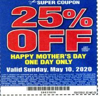 Harbor Freight: 25% off coupon on 5-10-20(with the usual limitations)
