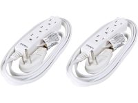 2-Pack Rosewill 3-Outlet Power Strip w/ 6' Cord & Flat Plug (White)