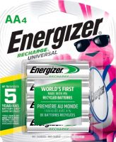 4-Count Energizer Rechargeable AA NiMH Batteries