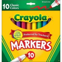 10-Count Crayola Broad Line Markers (Classic Colors)