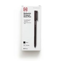 12-Pack TRU RED Ballpoint Comfort Grip Medium Point Pens (black/blue/red)