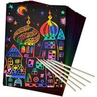 Scratch Paper Art Set 50 Piece Rainbow Magic Scratch Paper for Kids $5.49