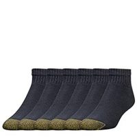 6-Pairs of Gold Toe Men's 656p Cotton Quarter Athletic Socks (Black)