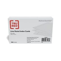 100-Count Tru Red 3"x5" Legal Ruled Index Cards (White)