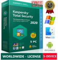 KASPERSKY TOTAL Security 2020 / 5 Device /1 Year / Win-Mac-Android / GLOBAL- KEY