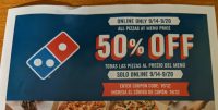 Domino's Pizza - 50% off Pizzas at Menu Price - 9/14 - 9/20