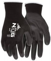 Nylon Gloves: MCR Safety 9669L Nylon Knitted Shell MCR Safetys with Black PU Dipped Palm and Fingers Black Large 1-Pair: $1.74 + FS/Prime