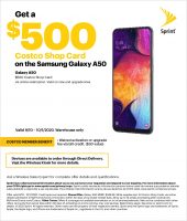 $500 Costco card when you buy a Sprint Galaxy A50 for $350