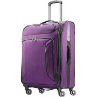 25” American Tourister Expandable Softside Spinner Luggage: Black $44 Purple