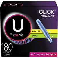 180-Count U by Kotex Click Compact Tampons (Regular & Super)