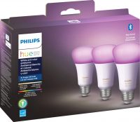3-Pack Philips Hue White & Color Ambiance A19 Bluetooth LED Smart Bulbs