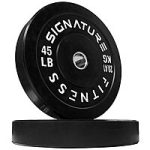 90lbs (2x 45lb) Signature Fitness 2″ Olympic Bumper Plate Weight Plates w/ Steel Hub