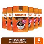 6-Pack 18-Oz Dunkin’ Medium Roast Whole Bean Coffee (Original Blend)