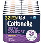 32-Pack Cottonelle Toilet Paper Family Mega Rolls (Ultra Comfort)