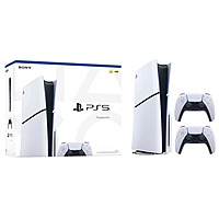PS5 Slim Disc Console plus 2 DualSense Controllers Bundle