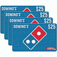 $100 (4x $25) Domino's Pizza Multi-Pack Gift Cards