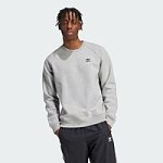 adidas Men's Trefoil Essentials Crew Sweatshirt (Medium Grey Heather)