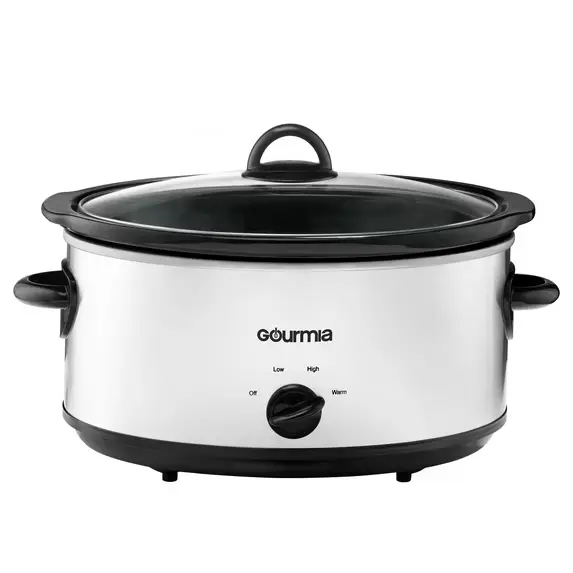 Gourmia 6 Qt Manual Slow Cooker with 3 Heat Settings, White