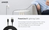 10′ Anker Powerline II Apple MFi Certified Lightning Cable