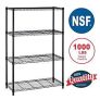 BestOffice 4-Shelf Metal Wire Storage Rack (54″x36″x14″): Chrome $40 or Black