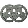 Signature Fitness 2″ Cast Iron Weight Plates: 4x 2.5-lb $10, 2x 45-lb