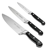 3-Piece Tramontina Pro Series Forged Kitchen Knife Starter Set (Black/Steel)