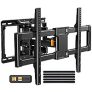 MountFTV Full Motion TV Wall Mount Bracket w/ Tool-Free Tilt (42-90″ TVs, Up to 132lbs)