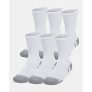 6-Pair Under Armour Men’s or Women’s Performance Tech Crew Socks (White)