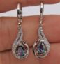 18K White Gold Filled – MYSTICAL Rainbow Topaz Hollow Waterdrop Women Earrings $2.99