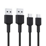 2-Pack 6′ Aukey Nylon Braided USB-C to USB A 2.0 Cables