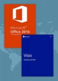 Office2016 Professional Plus + Visio Professional 2016  CD Key Pack
