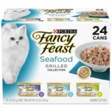 24-Ct 3oz Purina Fancy Feast Wet Canned Cat Food (Seafood Grilled Collection)