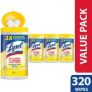 4-Pack 80ct Lysol Disinfecting Wipes (Lemon & Lime Blossom)