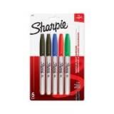 5-Count Sharpie Permanent Fine Point Markers (Assorted Colors)