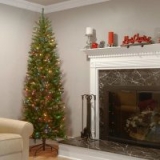 National Tree 7.5 Foot Kingswood Fir Pencil Tree with 350 Multicolor Lights, Hinged (KW7-313-75)