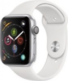 Apple – Apple Watch Series 4 (GPS) 44mm Silver Aluminum Case with White Sport Band – $329.00