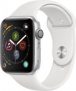 Apple – Apple Watch Series 4 (GPS) 44mm Silver Aluminum Case with White Sport Band – $329.00